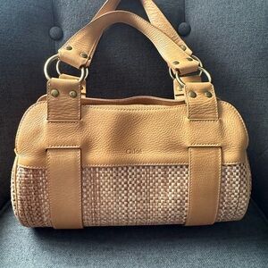 Chloe Straw Leather Handbag
